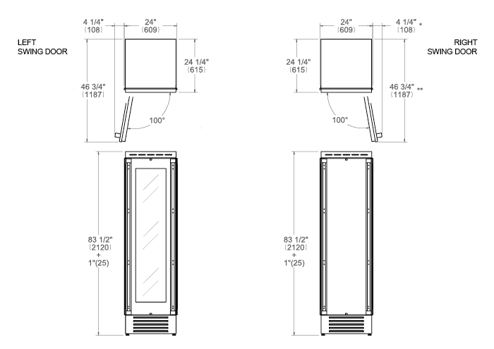 60 cm Built-in Wine Column | Bertazzoni